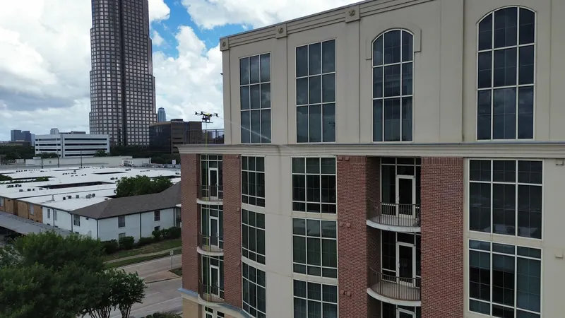 Tanglewood Condominium in Houston being washed by drone